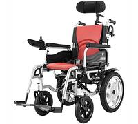 Silla de ruedas liviana con reposacabezas, silla de ruedas eléctrica plegable y resistente, con energía eléctrica o manipulación manual, la silla de transporte plegable es portátil