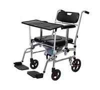 Silla de ruedas manual con mesa con bandeja, silla con inodoro plegable, silla de ruedas de transferencia con brazo elevador para personas mayores discapacitadas, sillas de ruedas de baño