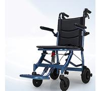 Silla de Ruedas Manual de Aluminio Sillas de Ruedas Plegables de Transporte,Sillas de Ruedas Amortiguadas para Adultos, Silla de Ruedas Ligera de Transporte,Trolleys para Ancianos Viaje en Avión