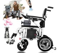 Silla de ruedas motorizada para personas mayores, diseño ligero todo terreno, motor sin escobillas, batería desmontable, control remoto, 37 libras, rango de 11 millas