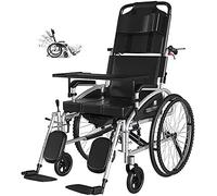 Silla de ruedas multifuncional para ancianos con inodoro, plegable y portátil, para parálisis, ayuda para caminar