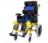 Silla de ruedas multiprotección, ajuste de inclinación total, dispositivo antiinclinación, silla de ruedas para niños y adultos, entrenamiento de rehabilitación de parálisis Cerebral
