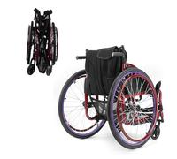 Silla de ruedas para adultos duradera, silla de ruedas plegable portátil, cojín actualizado, carga cómoda de silla de ruedas deportiva ergonómica de 100 kilogramos