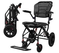 Silla de ruedas para adultos y personas mayores, aleación de aluminio premium, diseño plegable con amortiguadores delanteros y traseros, ligera y ergonómica con cojín impermeable