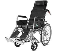 Silla de ruedas para ancianos Silla de ruedas médica plegable Frenos de mano y reposapiernas elevador Capacidad reclinable Silla de ruedas para personas mayores discapacitadas