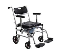 Silla de ruedas para baño de ducha, reposabrazos de ajuste de varios niveles, silla con cómoda junto a la cama multifunción para cuidadores, sillas de ruedas de baño para personas mayores