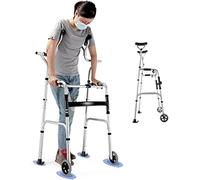 Silla de ruedas para discapacitados, andador de ayuda para la movilidad para personas mayores, andadores plegables, andadores con ruedas de postura vertical, 7 altura ajustable, adecuado para persona