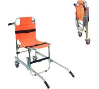 Silla de Ruedas para Escaleras Manual, Silla salvaescaleras plegable EMS, Evacuación de Emergencia de Bomberos Ambulancia Paciente Médico 2 ruedas de elevación 3 correas ajustables con hebillas de lib