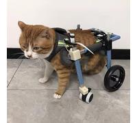 Silla de ruedas para mascotas, ayuda de movilidad ajustable de 4 ruedas para gatos y perros, se convierte en 2 ruedas, soporte de pierna para lesiones y artritis