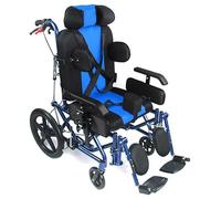 Silla de ruedas para niños con parálisis cerebral, silla de ruedas reclinable con respaldo alto para adolescentes discapacitados y postoperatorios, silla de ruedas pediátrica ligera y plegable(Size