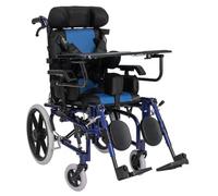 Silla de ruedas para niños con reclinación completa, silla de ruedas plegable de aluminio liviana con mesa de comedor Silla de ruedas para transporte Silla de ruedas para parálisis cerebral