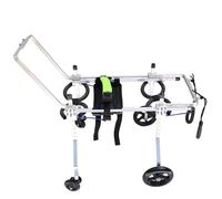 Silla de ruedas para perros, ayuda de movilidad ajustable para mascotas discapacitadas, carrito de rehabilitación de aluminio con 4 ruedas, perfecto para perros pequeños