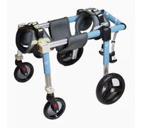 Silla de ruedas para perros, ayuda de movilidad de 4 ruedas para patas delanteras y traseras, cochecito de paseo de apoyo completo para perros paralizados y discapacitados