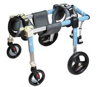 Silla de ruedas para perros para apoyo completo, ayuda de movilidad ajustable para patas delanteras y traseras, carrito de aluminio ligero para perros mayores o lesionados, soporte de cadera y