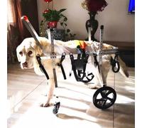 Silla de ruedas para perros para mascotas paralizadas, silla de ruedas cuádruple mediana/grande para patas delanteras y traseras, ayuda para rehabilitación de animales para un apoyo completo