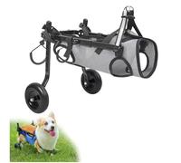 Silla de ruedas para perros para patas traseras, arnés de soporte de 2 ruedas, ayuda para perros con lesiones en las extremidades delanteras, paralizados, caminar, talla S, color gris