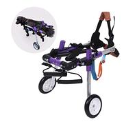Silla de Ruedas para Perros para Patas Traseras Marco de Aluminio Portátil, 2 Ruedas, Ayuda para Caminar para Gatos, Perritos, Cachorros
