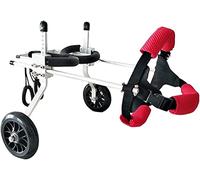 Silla de Ruedas para Perros para Patas traseras Perro discapacitado Rehabilitación de Mascotas Silla de Ruedas Perro de Aluminio Perros Ajustables Cochecitos Paseo asistido Coche XXS (XS)