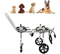 Silla de Ruedas para Perros para Patas traseras Ruedas de Ejercicio Ligeras para Mascotas Perro discapacitado Rehabilitación de Perros 4 Ruedas Coche de Paseo asistido Ajustable para Peso 1-9.6Kg (S)