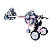 Silla de ruedas para perros, silla de ruedas ajustable para mascotas, peso ligero, fácil de montar, cochecito para perros, silla de ruedas con patas traseras (Pink M)
