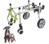 Silla De Ruedas Para Perros,Sillas Dos Ruedas,Ajustables Patas Traseras Mascotas PequeñAs,Ideal RehabilitacióN Piernas En Personas Mayores, Lesionadas,Con Artritis Con Perros,Gatos DéBiles(XXXS,Four w