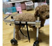 Silla de ruedas para perros, soporte completo de 4 ruedas, andador asistido por mascotas de metal para envejecimiento, ayuda de movilidad ajustable para gatos, carrito ligero para mascotas