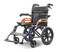 Silla de ruedas plegable, camarero ligero carrito de viaje portátil neumáticos no neumáticos reposapiés ajustable apoyabrazos personas mayores/discapacitados autopropulsado, portátil