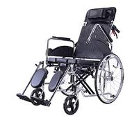 Silla de Ruedas Plegable Completamente Reclinada, Mango Antideslizante con Freno, Scooter de Movilidad Multifuncional para Personas Mayores