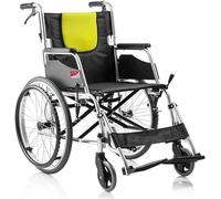 Silla de ruedas plegable de aleación de aluminio, silla de ruedas portátil ligera, cinturón de transporte para personas mayores, sillas de ruedas neumáticas gratuitas