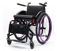 Silla de ruedas plegable de aluminio con reposapiés plegable y reposabrazos para deportes ligeros y movilidad de adultos