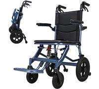 Silla de ruedas plegable de aluminio para adultos, reposabrazos plegables y reposapiés extraíbles, asa regulable en altura, peso ligero, adecuada para personas mayores y discapacitadas