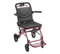 Silla de ruedas plegable de transporte, silla de ruedas de viaje ligera de 8,4 kg, silla de ruedas plegable ligera, silla de movilidad compacta de aluminio con frenos de seguridad, frenos de mano