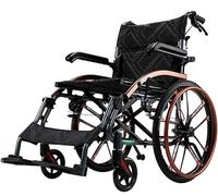 Silla de ruedas plegable fácil de mover y portátil, silla de ruedas de neumáticos sólidos no neumática con rueda trasera antivuelco, con diseño de reposabrazos abierto y rueda grande para un fácil