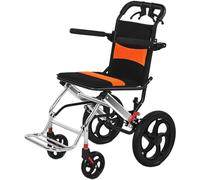 Silla de ruedas plegable ligera con frenos de mano y pedales de transporte Silla de rehabilitación portátil Silla de viaje Dispositivo de movilidad