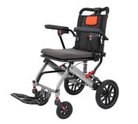 Silla de Ruedas Plegable Ligera de Paseo Ancianos,Silla de ruedas de aluminio para viajes,Silla de ruedas de tránsito,Asiento 40 cm,Para mayores, Para minusválidos(Rear wheel 10in)