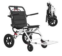 Silla de ruedas plegable ligera de transporte de 14 libras para adultos y personas mayores, silla de ruedas portátil de asiento de 20 pulgadas con mango telescópico, ruedas traseras de 12 pulgadas y