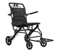 Silla de ruedas plegable ligera para adultos, silla de ruedas de transporte de 17.7 pulgadas de ancho con frenos de mano y correas ajustables, silla de ruedas portátil para personas mayores y viajes