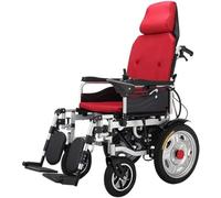 Silla de ruedas plegable ligera todo terreno con respaldo reclinable y motor doble potente, silla de ruedas eléctrica plegable automática, silla de movilidad para viajes en tránsito