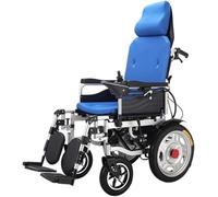 Silla de ruedas plegable ligera todo terreno con respaldo reclinable y motor doble potente, silla de ruedas eléctrica plegable automática, silla de movilidad para viajes en tránsito