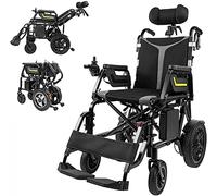 Silla de ruedas plegable liviana Válvula solenoide Freno Itinerario de navegación 12-15 km Peso del rodamiento 125 kg para personas mayores con piernas incómodas discapacitadas