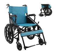 Silla de Ruedas Plegable, Manual con neumático no neumático Pedal Ajustable Freno Doble Scooter de Empuje para discapacitados/Ancianos Autopropulsado, portátil