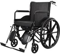 Silla de ruedas plegable para adultos, silla de ruedas de transporte con cojín de lino, pintura de neumático sólido grueso, sillas de ruedas todo en uno