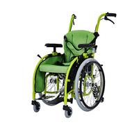 Silla de ruedas plegable para hemiplejía manual para niños, ligera, con brazos ajustables y cinturones de seguridad para discapacitados (B)