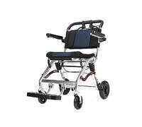 Silla de ruedas plegable portátil con freno de mano, ruedas traseras de 8 ", silla de ruedas de viaje ultraligera con reposabrazos abatible para ancianos