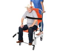 Silla de ruedas plegable portátil de 4 vueltas de emergencia con cinturones de seguridad para el transporte de pacientes inconscientes e inmóviles, soporta 160 kg