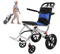 Silla de ruedas plegable Portátil, Silla de Ruedas de Transporte Ultraligera con Freno de Mano,Fácil de Plegar Tamaño de Viaje Portátil, para Ancianos y Niños