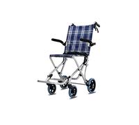 Silla de ruedas plegable portátil ultraligera - Silla de ruedas pequeña de viaje para el hogar con marco de aluminio ligero y función plegable