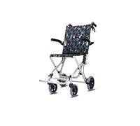 Silla de ruedas plegable portátil ultraligera - Silla de ruedas pequeña de viaje para el hogar con marco de aluminio ligero y función plegable
