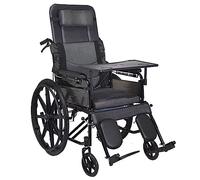Silla de ruedas plegable reclinable, liviana, reposapiés y reposabrazos extraíbles, asiento de 18 pulgadas Dispositivo de movilidad para silla de ruedas estándar para adulto
