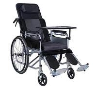 Silla de ruedas plegable reclinable, liviana, reposapiés y reposabrazos extraíbles, asiento de 18 pulgadas Dispositivo de movilidad para silla de ruedas estándar para adulto